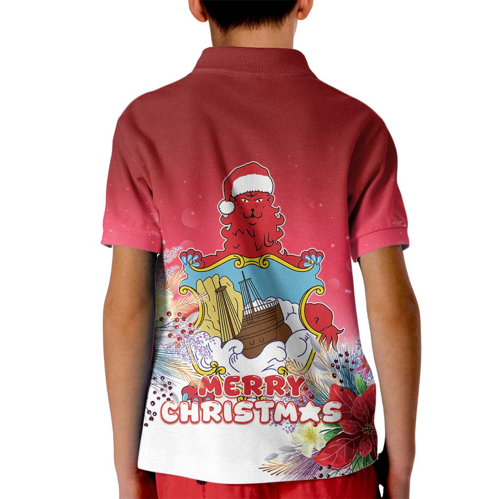 Bermuda Christmas Kid Polo Shirt Coquette Bow Xmas Vibe - Wonder Print Shop