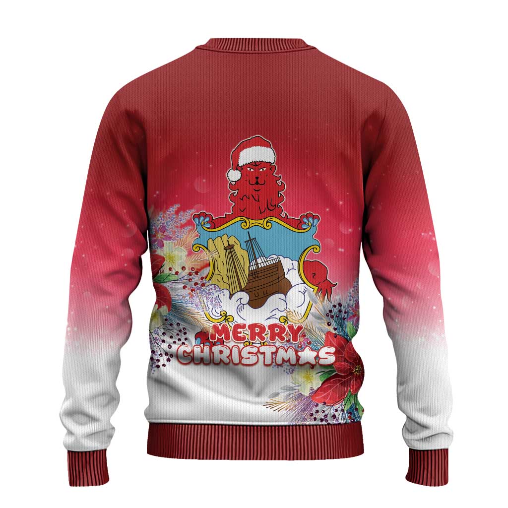 Bermuda Christmas Ugly Christmas Sweater Coquette Bow Xmas Vibe - Wonder Print Shop