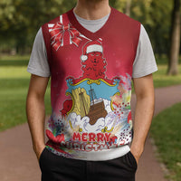 Bermuda Christmas Knitted V-Neck Vest Coquette Bow Xmas Vibe - Wonder Print Shop