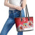 Bermuda Christmas Leather Tote Bag Coquette Bow Xmas Vibe - Wonder Print Shop