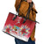 Bermuda Christmas Leather Tote Bag Coquette Bow Xmas Vibe - Wonder Print Shop