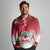 Bermuda Christmas Long Sleeve Polo Shirt Coquette Bow Xmas Vibe - Wonder Print Shop