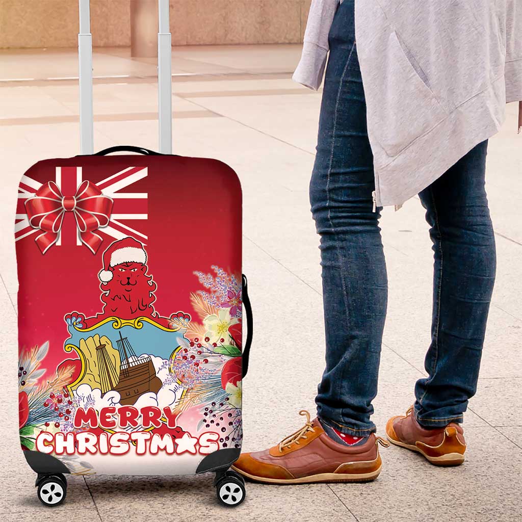 Bermuda Christmas Luggage Cover Coquette Bow Xmas Vibe - Wonder Print Shop