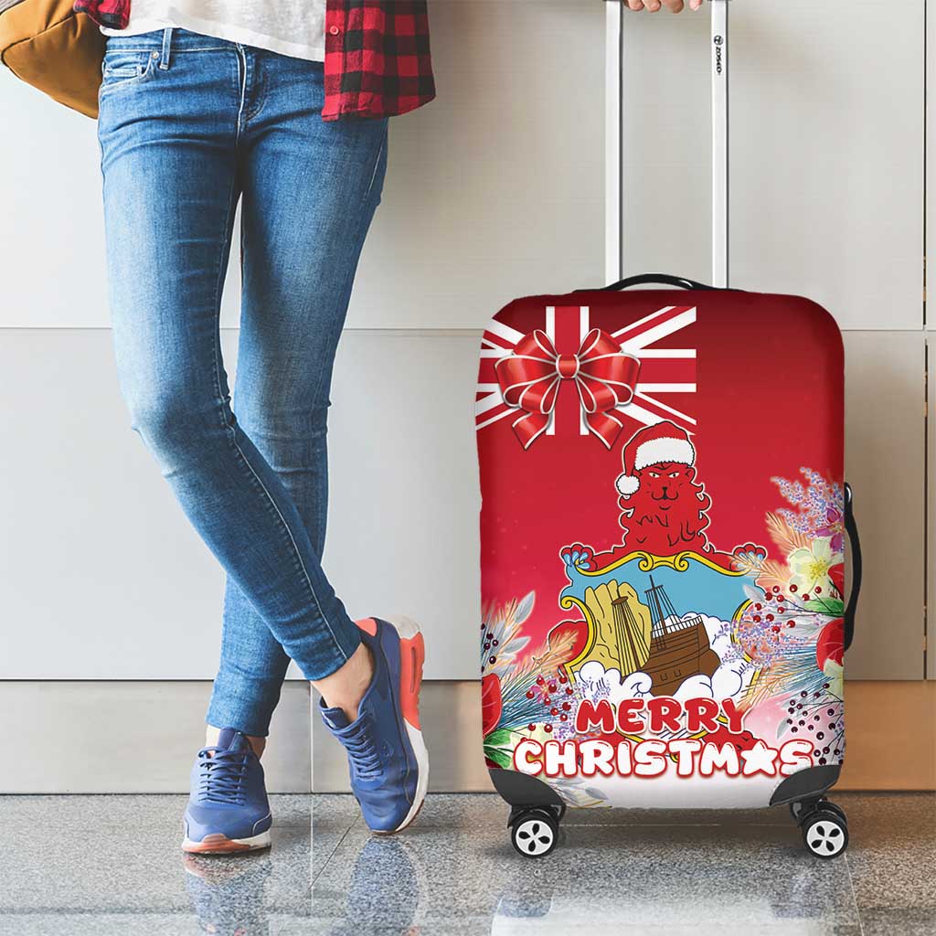 Bermuda Christmas Luggage Cover Coquette Bow Xmas Vibe - Wonder Print Shop