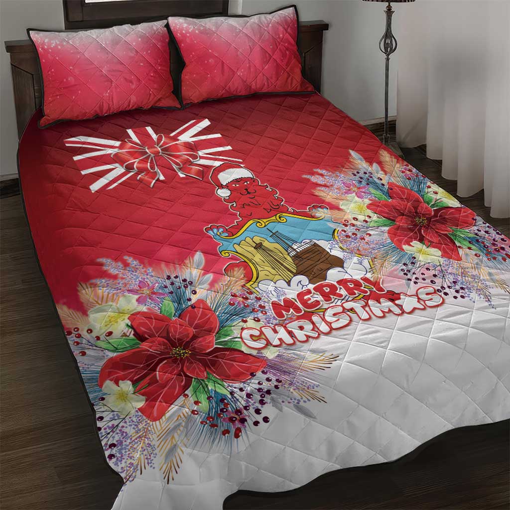 Bermuda Christmas Quilt Bed Set Coquette Bow Xmas Vibe - Wonder Print Shop