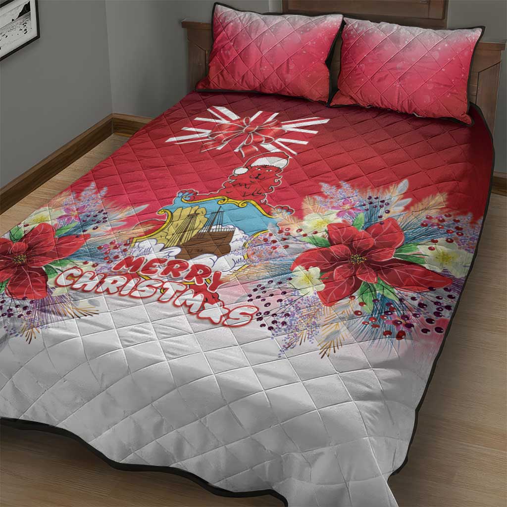 Bermuda Christmas Quilt Bed Set Coquette Bow Xmas Vibe - Wonder Print Shop