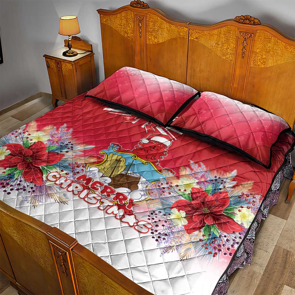 Bermuda Christmas Quilt Bed Set Coquette Bow Xmas Vibe - Wonder Print Shop