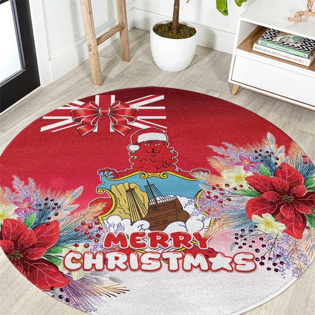 Bermuda Christmas Round Carpet Coquette Bow Xmas Vibe - Wonder Print Shop