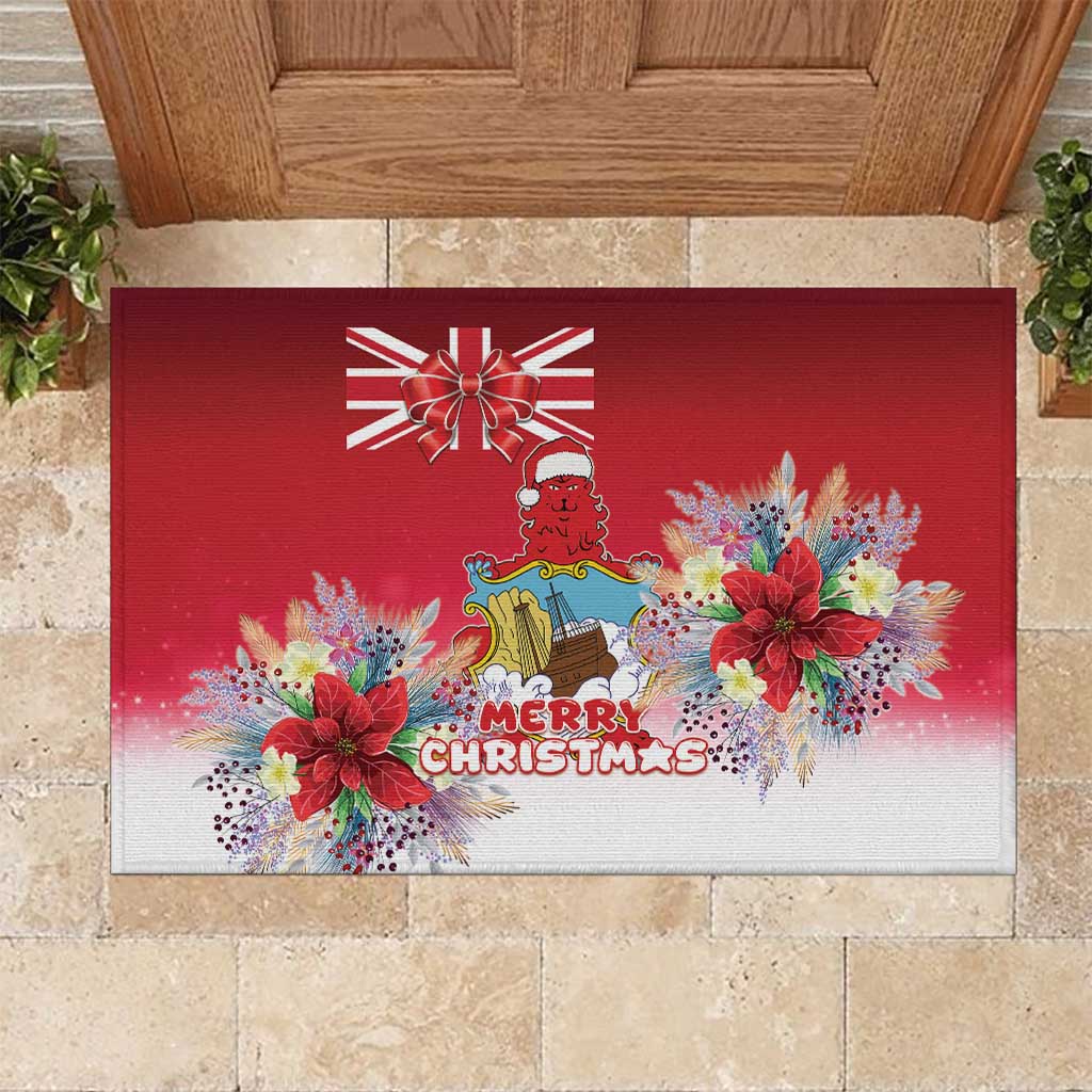 Bermuda Christmas Rubber Doormat Coquette Bow Xmas Vibe - Wonder Print Shop