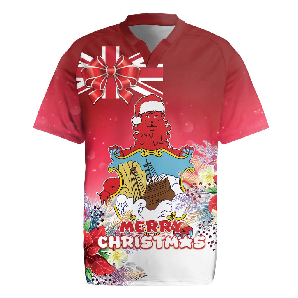 Bermuda Christmas Rugby Jersey Coquette Bow Xmas Vibe - Wonder Print Shop
