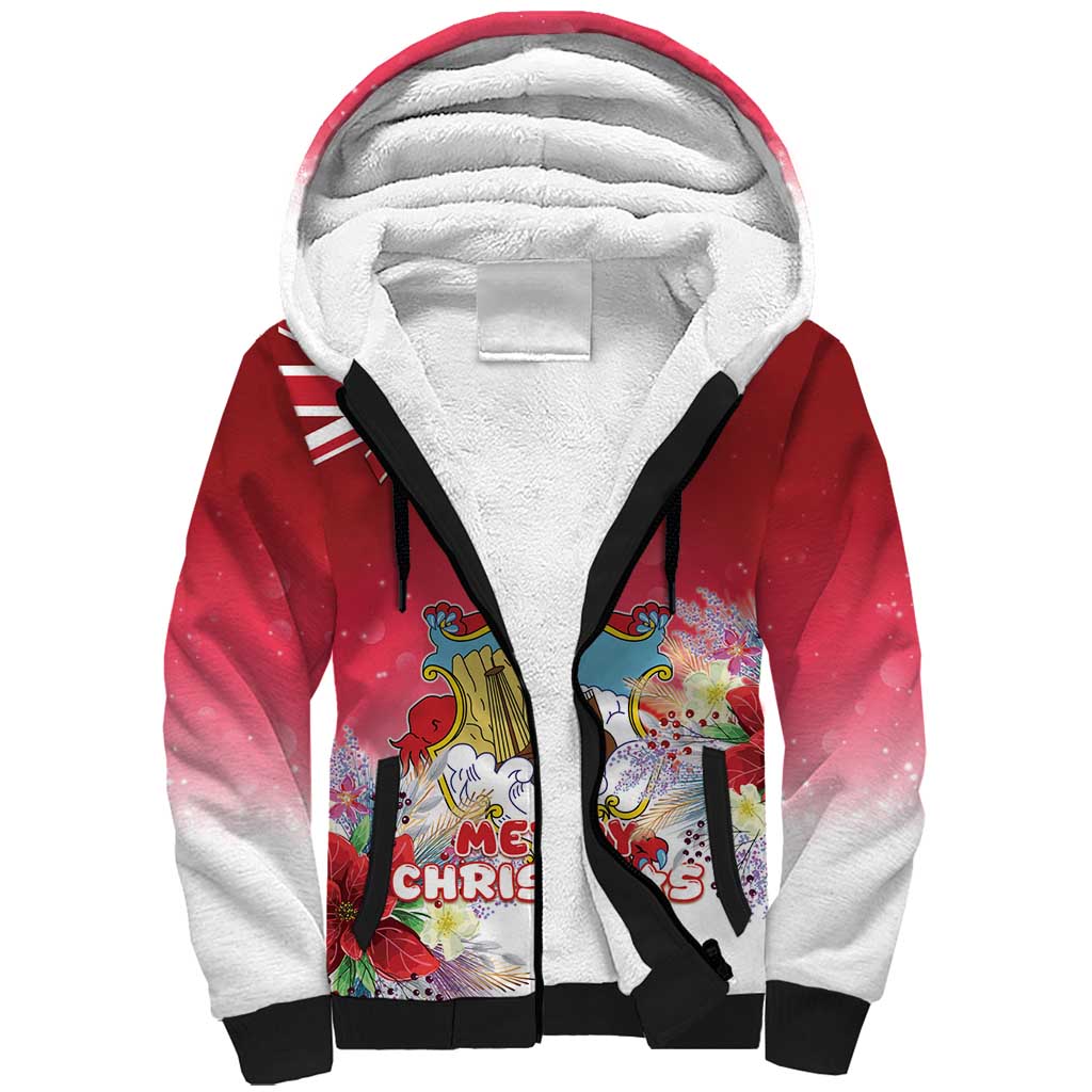 Bermuda Christmas Sherpa Hoodie Coquette Bow Xmas Vibe - Wonder Print Shop