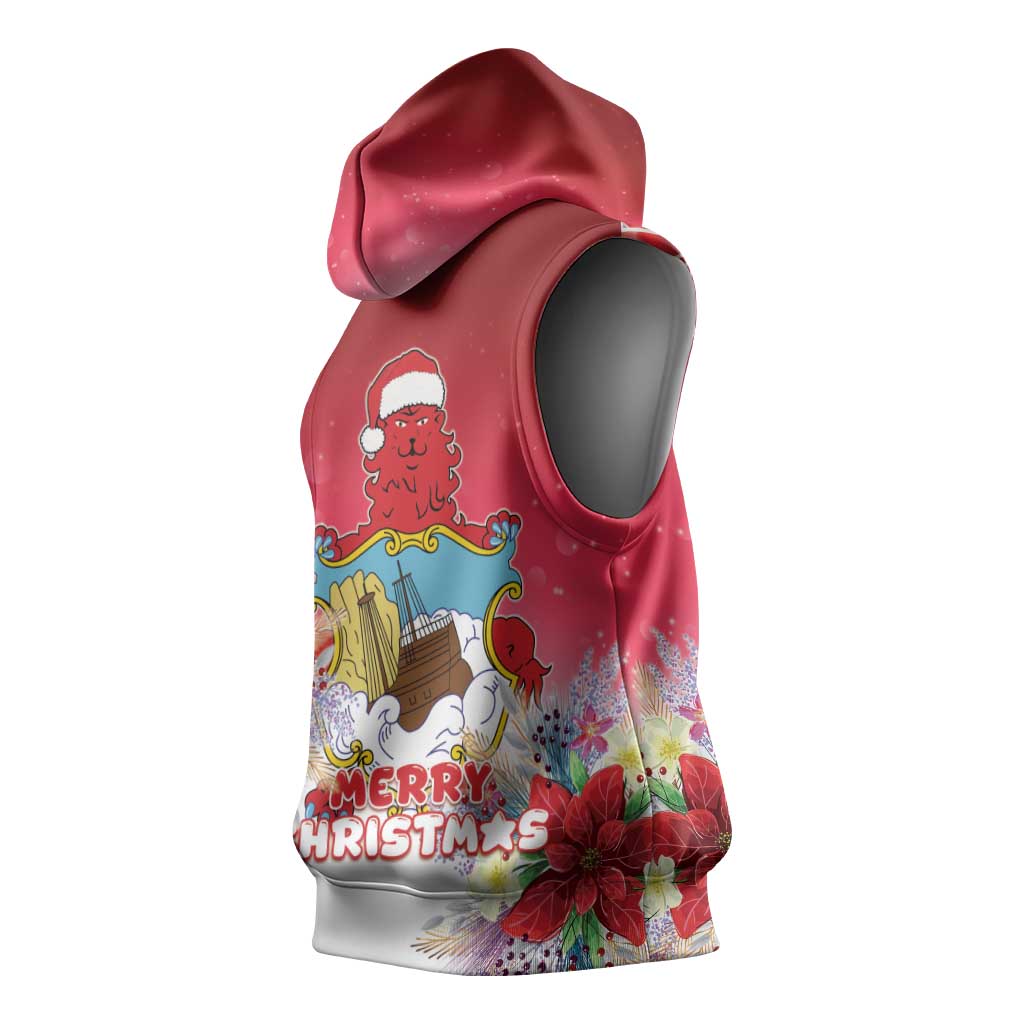 Bermuda Christmas Sleeveless Hoodie Coquette Bow Xmas Vibe - Wonder Print Shop