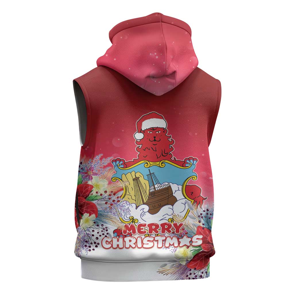 Bermuda Christmas Sleeveless Zip Hoodie Coquette Bow Xmas Vibe - Wonder Print Shop