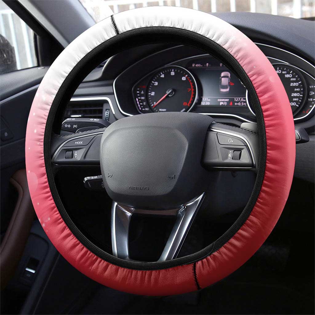 Bermuda Christmas Steering Wheel Cover Coquette Bow Xmas Vibe - Wonder Print Shop