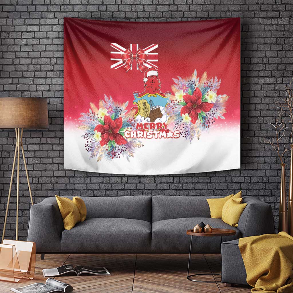 Bermuda Christmas Tapestry Coquette Bow Xmas Vibe - Wonder Print Shop