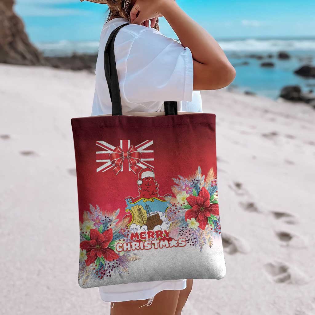 Bermuda Christmas Tote Bag Coquette Bow Xmas Vibe - Wonder Print Shop