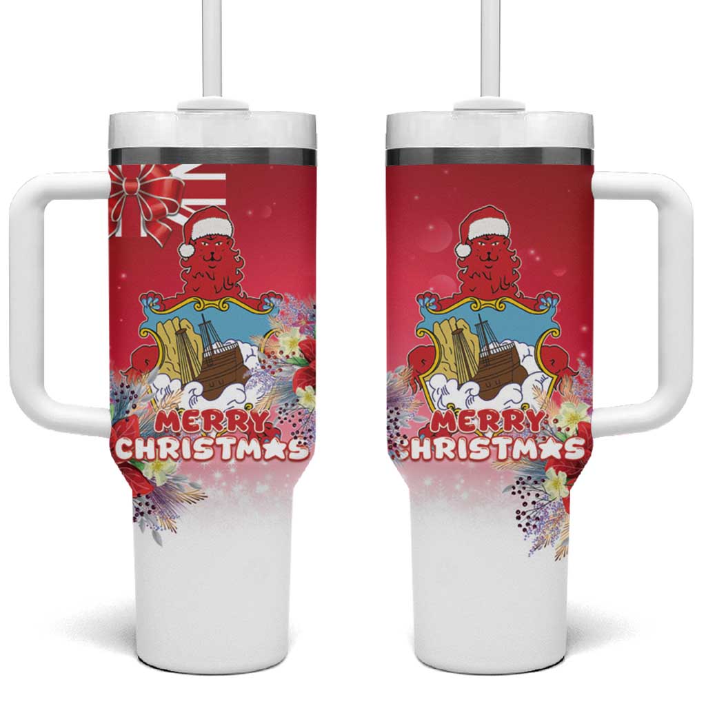 Bermuda Christmas Tumbler With Handle Coquette Bow Xmas Vibe - Wonder Print Shop