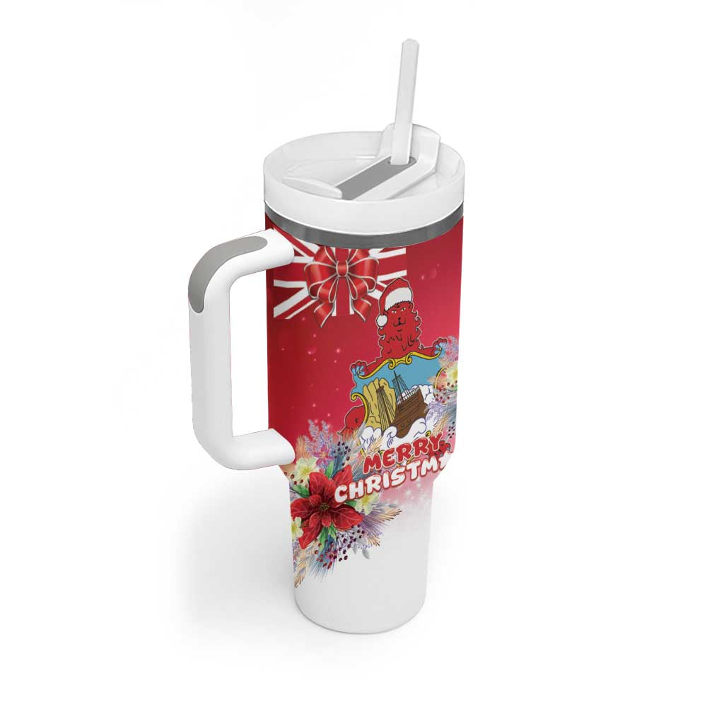 Bermuda Christmas Tumbler With Handle Coquette Bow Xmas Vibe - Wonder Print Shop