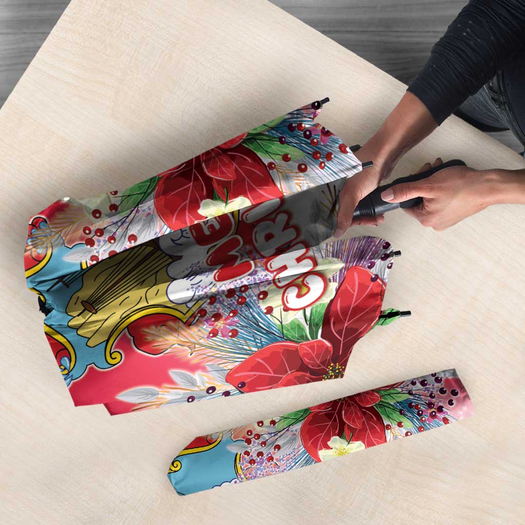 Bermuda Christmas Umbrella Coquette Bow Xmas Vibe - Wonder Print Shop