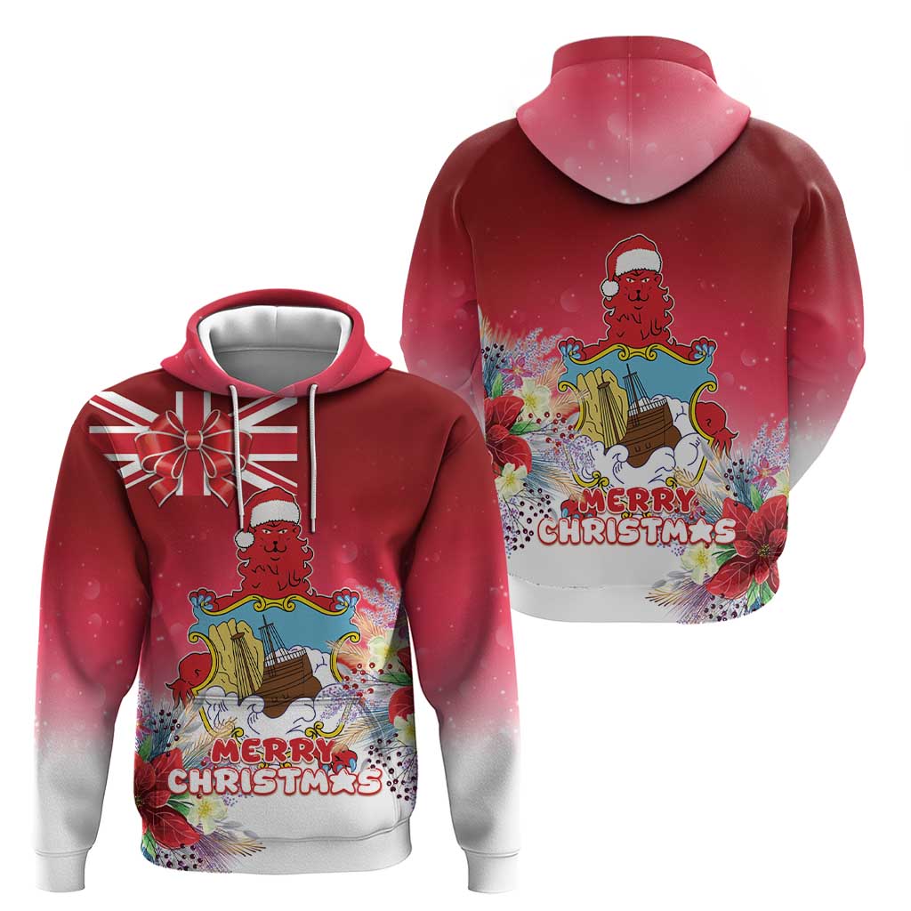 Bermuda Christmas Zip Hoodie Coquette Bow Xmas Vibe - Wonder Print Shop