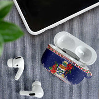 Cayman Islands Christmas AirPods Case Coat Of Arms With Poinsettia - Wonder Print Shop