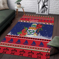 Cayman Islands Christmas Area Rug Coat Of Arms With Poinsettia - Wonder Print Shop