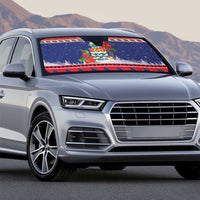 Cayman Islands Christmas Auto Sun Shade Coat Of Arms With Poinsettia - Wonder Print Shop