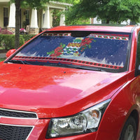 Cayman Islands Christmas Auto Sun Shade Coat Of Arms With Poinsettia - Wonder Print Shop