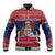 Cayman Islands Christmas Baseball Jacket Coat Of Arms With Poinsettia - Wonder Print Shop