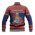 Cayman Islands Christmas Baseball Jacket Coat Of Arms With Poinsettia - Wonder Print Shop