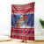 Cayman Islands Christmas Blanket Coat Of Arms With Poinsettia - Wonder Print Shop