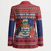 Cayman Islands Christmas Blazer Coat Of Arms With Poinsettia - Wonder Print Shop
