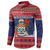 Cayman Islands Christmas Button Sweatshirt Coat Of Arms With Poinsettia - Wonder Print Shop