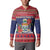 Cayman Islands Christmas Button Sweatshirt Coat Of Arms With Poinsettia - Wonder Print Shop