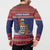 Cayman Islands Christmas Button Sweatshirt Coat Of Arms With Poinsettia - Wonder Print Shop