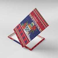 Cayman Islands Christmas Canvas Wall Art Coat Of Arms With Poinsettia - Wonder Print Shop