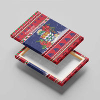 Cayman Islands Christmas Canvas Wall Art Coat Of Arms With Poinsettia - Wonder Print Shop