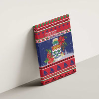 Cayman Islands Christmas Canvas Wall Art Coat Of Arms With Poinsettia - Wonder Print Shop