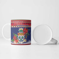 Cayman Islands Christmas Ceramic Mug Coat Of Arms With Poinsettia - Wonder Print Shop