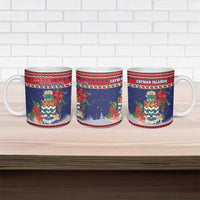 Cayman Islands Christmas Ceramic Mug Coat Of Arms With Poinsettia - Wonder Print Shop