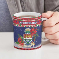 Cayman Islands Christmas Ceramic Mug Coat Of Arms With Poinsettia - Wonder Print Shop