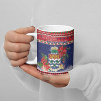 Cayman Islands Christmas Ceramic Mug Coat Of Arms With Poinsettia - Wonder Print Shop