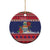 Cayman Islands Christmas Ceramic Ornament Coat Of Arms With Poinsettia - Wonder Print Shop