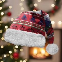 Cayman Islands Christmas Santa Hat Coat Of Arms With Poinsettia - Wonder Print Shop