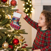 Cayman Islands Christmas Stocking Coat Of Arms With Poinsettia - Wonder Print Shop