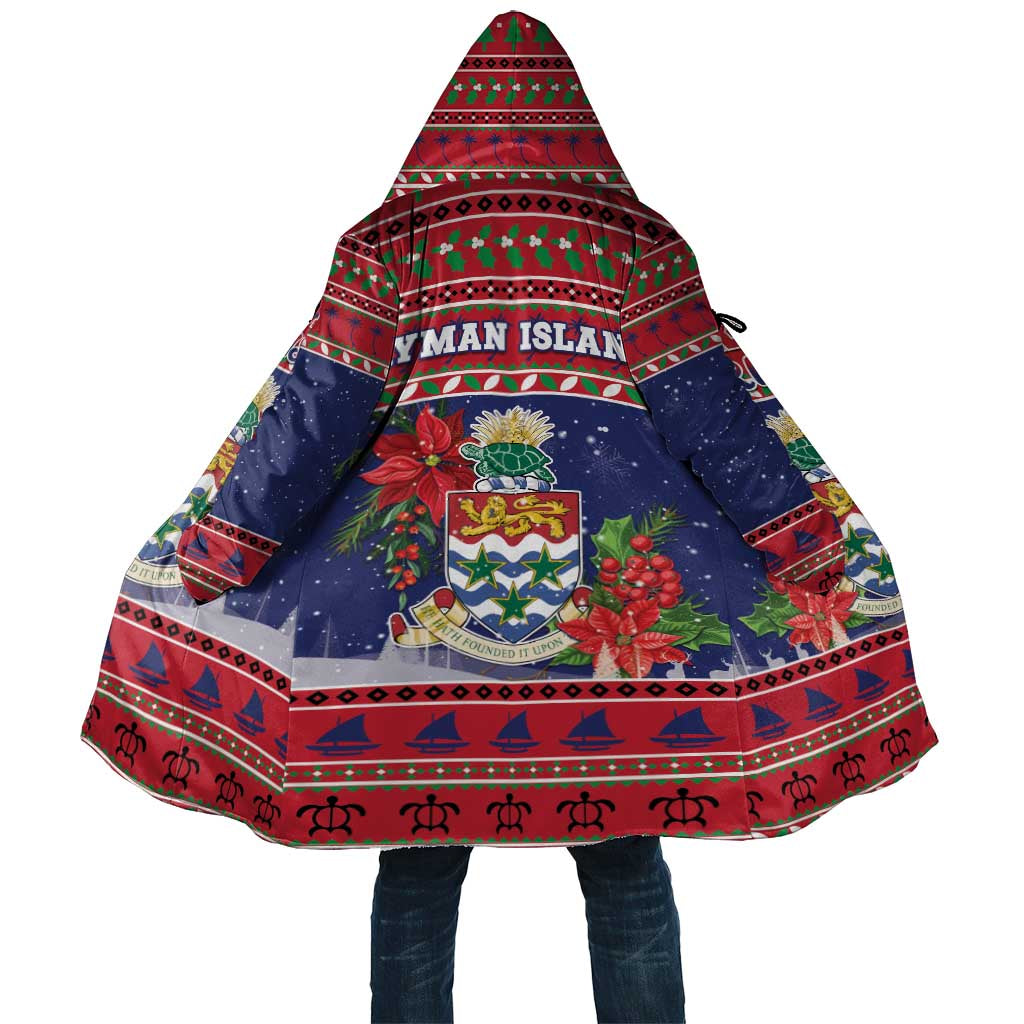 Cayman Islands Christmas Cloak Coat Of Arms With Poinsettia - Wonder Print Shop