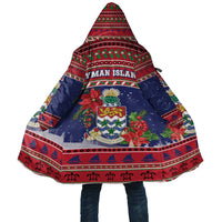 Cayman Islands Christmas Cloak Coat Of Arms With Poinsettia - Wonder Print Shop