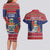 Cayman Islands Christmas Couples Matching Long Sleeve Bodycon Dress and Hawaiian Shirt Coat Of Arms With Poinsettia - Wonder Print Shop