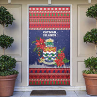 Cayman Islands Christmas Door Cover Coat Of Arms With Poinsettia - Wonder Print Shop