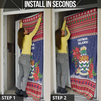 Cayman Islands Christmas Door Cover Coat Of Arms With Poinsettia - Wonder Print Shop